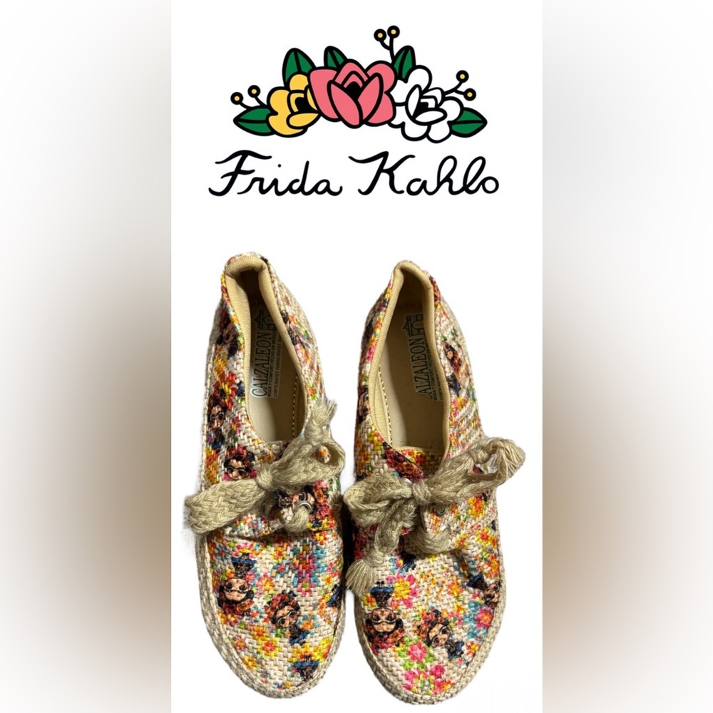 Kids Shoes - Featuring Frida Kahlo in Multicolor Handcrafted, Mexican Made NWOT